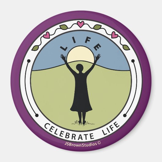 Celebrate Life A_Round Magnet 3" (Voorkant)
