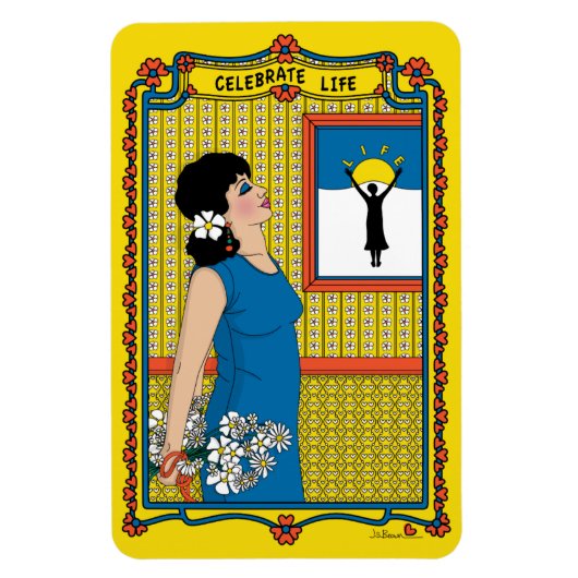 Celebrate Life_B_4x6 koelkast Magnet Magneet (Verticaal)