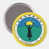 Celebrate Life B_Round Magnet 3" (Voorkant / Achterkant)