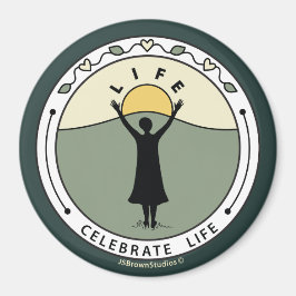Celebrate Life C_Round Magnet 3"