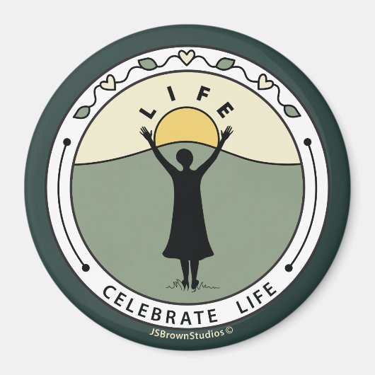 Celebrate Life C_Round Magnet 3" (Voorkant)
