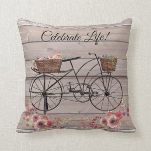 Celebrate Life  Floral Farmhouse Bicycle Kussen