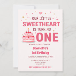 Celebrate Little Sweetheart Turning one Photo Cake Kaart