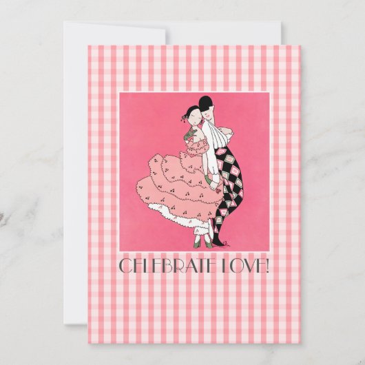 Celebrate Love. Art Deco-Valentijnsdag Kaart (Voorkant)