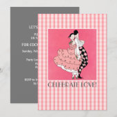 Celebrate Love. Art Deco-Valentijnsdag Kaart (Voorkant / Achterkant)