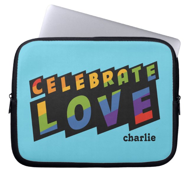 Celebrate Love custom monogram laptop sleeves (Voorkant)