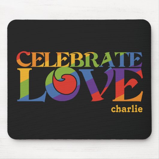 Celebrate Love custom monogram mousepad Muismat (Voorkant)