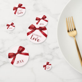 Celebrate Love Elegant Bow Valentines Day Party Confetti
