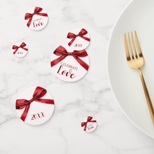 Celebrate Love Elegant Bow Valentines Day Party Confetti (Groep)