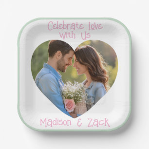 Celebrate Love FOTO Standaard Cocktail Papieren Bordje