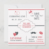 Celebrate Love Save the Date Announcement (Stippen Kaart (Voorkant)