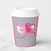 Celebrate Love Valentijn Party Papieren Bekers (Voorkant)