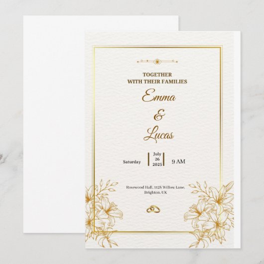 Celebrate love with this elegant wedding  kaart (Voorkant / Achterkant)