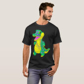 Celebrate Madri Gras Alligator Beads Festival Mann T-shirt (Voorkant volledig)