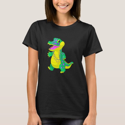 Celebrate Madri Gras Alligator Beads Festival Men  T-shirt (Voorkant)