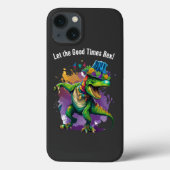 Celebrate Mardi Gras met Dansende T Rex Dinosaur Case-Mate iPhone Case (Achterkant)