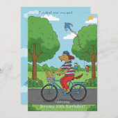 Celebrate Milestone 10th Birthday | Pedal On Over! Kaart (Voorkant / Achterkant)