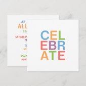 CELEBRATE Moderne Uitnodiging (Voorkant / Achterkant)