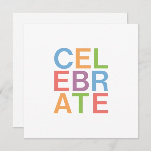 CELEBRATE Moderne Uitnodiging (Voorkant / Achterkant)