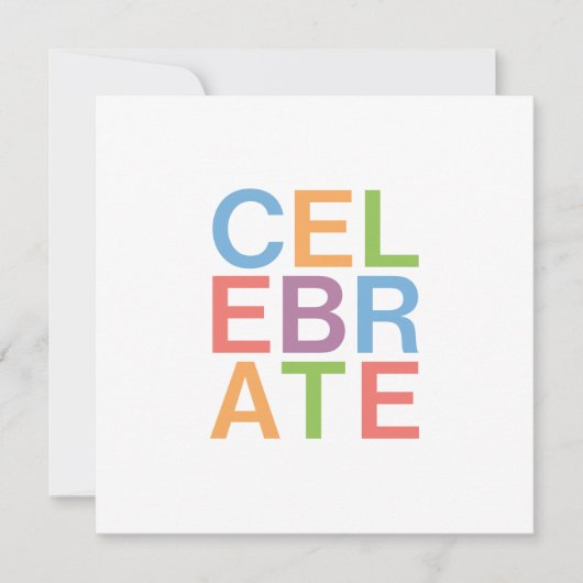 CELEBRATE Moderne Uitnodiging (Voorkant)