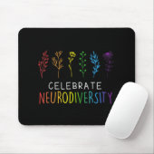 CELEBRATE NEURODIVERSITY Autism Awareness Flower Muismat (Met muis)