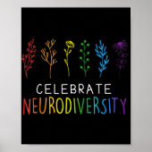 CELEBRATE NEURODIVERSITY Autism Awareness Flower Poster (Voorkant)