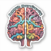 Celebrate Neurodiversity Colorful Brain Sticker (Voorkant)