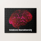 Celebrate Neurodiversity Red Brain Puzzle Legpuzzel (Horizontaal)