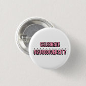 Celebrate Neurodiversity Roze Typografie Ronde Button 3,2 Cm (Voorkant /achterkant)