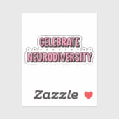 Celebrate Neurodiversity Roze Typografie Sticker (Vel)