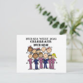 Celebrate Nurses Week 2025 Stick Figuur Nurse Briefkaart (Staand voorkant)