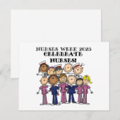 Celebrate Nurses Week 2025 Stick Figuur Nurse Briefkaart (Voorkant / Achterkant)