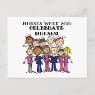 Celebrate Nurses Week 2025 Stick Figuur Nurse Briefkaart