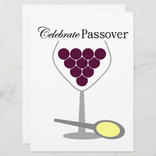 Celebrate Passover Seder Kaart (Voorkant / Achterkant)
