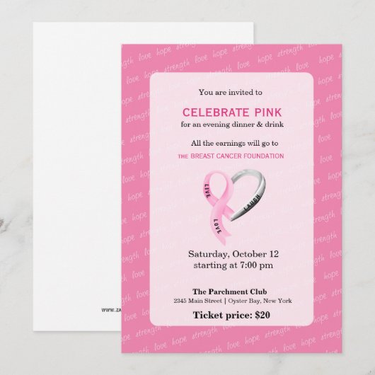 Celebrate Pink event Kaart (Voorkant / Achterkant)