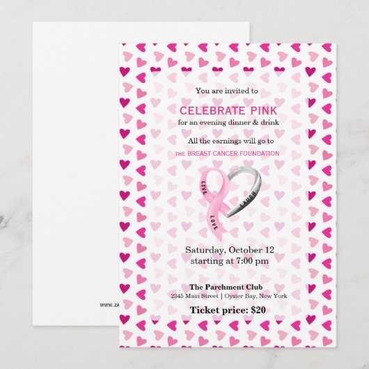 Celebrate Pink event Kaart (Voorkant / Achterkant)