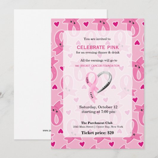 Celebrate Pink event Kaart (Voorkant / Achterkant)