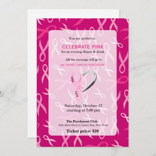 Celebrate Pink event Kaart (Voorkant / Achterkant)