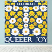 "Celebrate Queer Joy Stretched Canvas Print - LGBT (Insitu (Houten vloer))