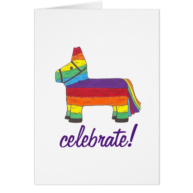 Celebrate Rainbow Donkey Piñata Fiesta Party Pride (Voorkant)