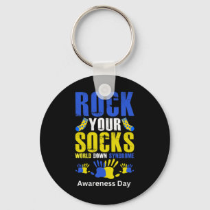 Celebrate Rock Your Sokken World Down Syndrome Awa Sleutelhanger