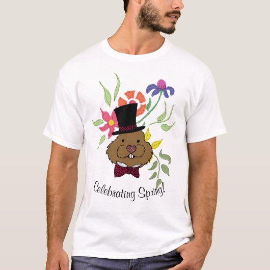 Celebrate Spring Groundhog Day T-shirt (Voorkant)