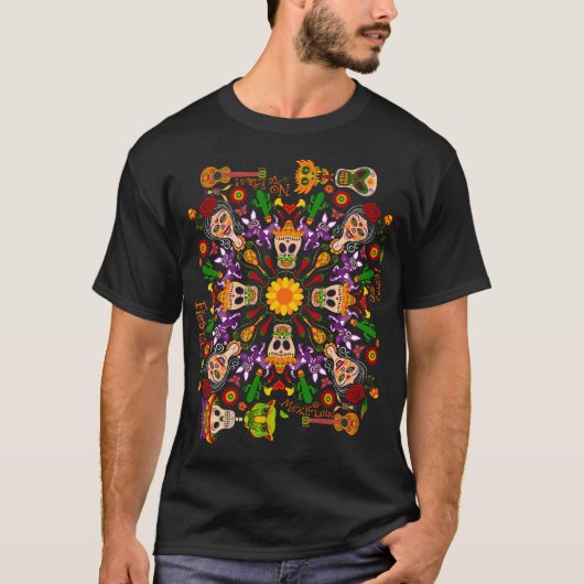 Celebrate the Day of the dead in Mexican style T-shirt (Voorkant)