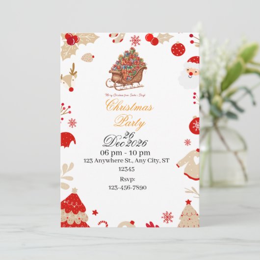 Celebrate the Magic of Christmas – You're Invited! Kaart (Staand voorkant)