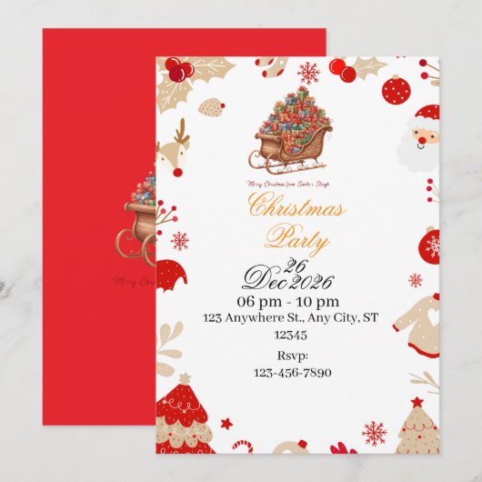 Celebrate the Magic of Christmas – You're Invited! Kaart (Voorkant / Achterkant)