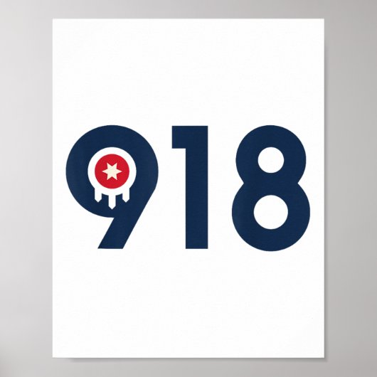 Celebrate The Nine One Eight Tulsa Oklahoma 918 Ar Poster (Voorkant)