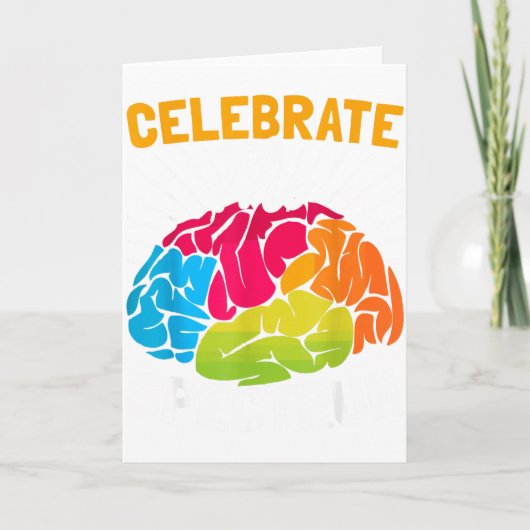 Celebrate The Spectrum Vibrant Brain  Kaart (Voorkant)