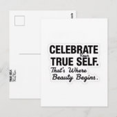 Celebrate True Self Sticker Briefkaart (Voorkant / Achterkant)