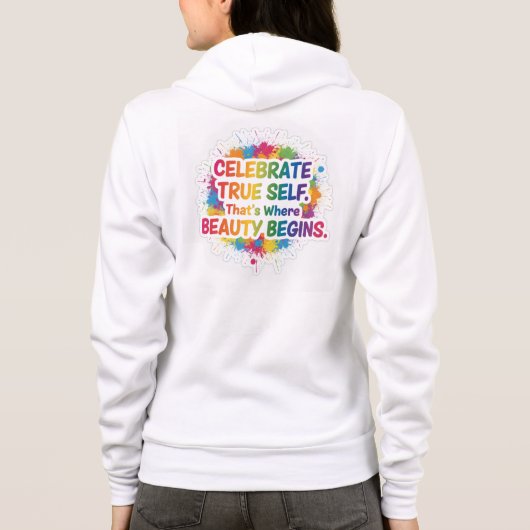 Celebrate True Self Sticker Hoodie (Achterkant)