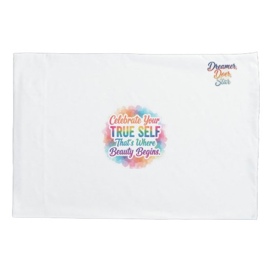 Celebrate True Self Sticker Kussensloop (Achterkant)